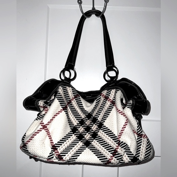 Burberry Blue Label Wool and Leather Shoulder Bag - Picture 3 of 10